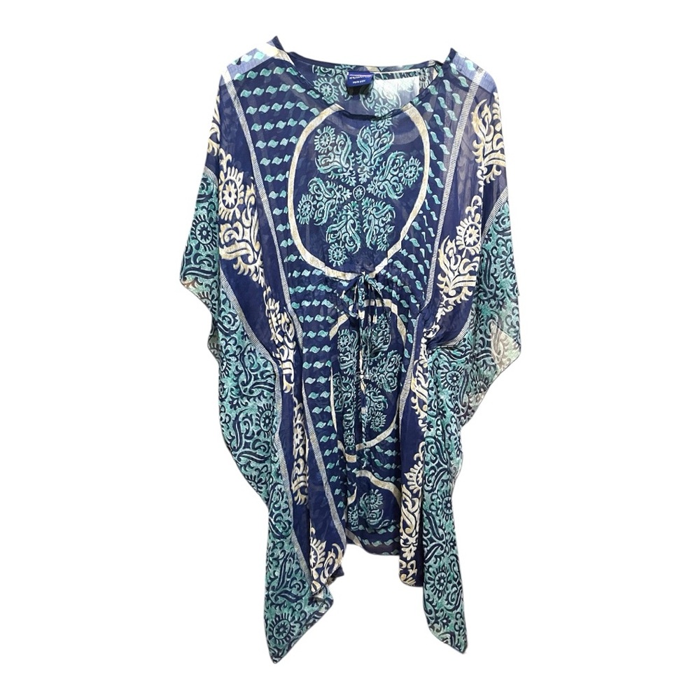 Sunflower Blue Patterned Women's Tunic Kaftan OSFM